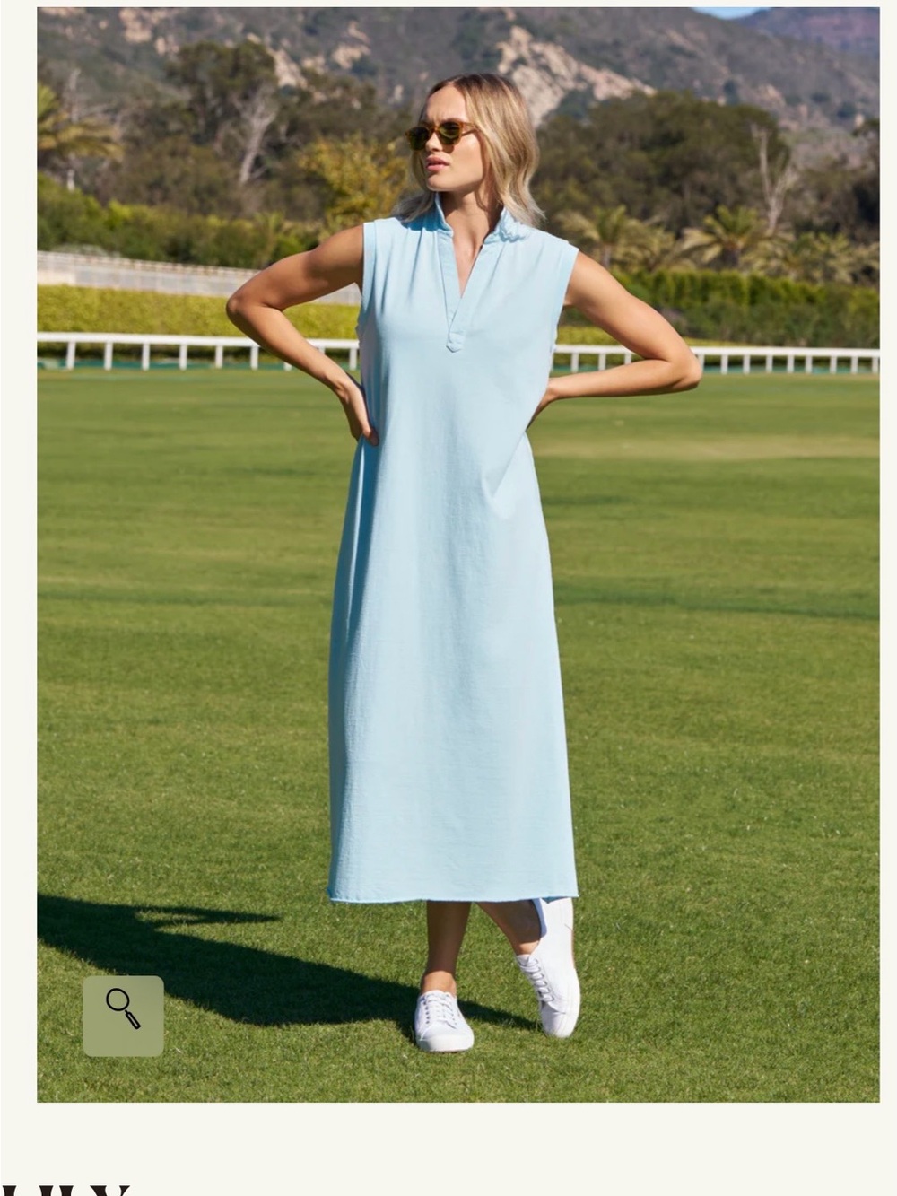 Frank & Eileen Sleeveless Polo Maxi Dress in Light Blue